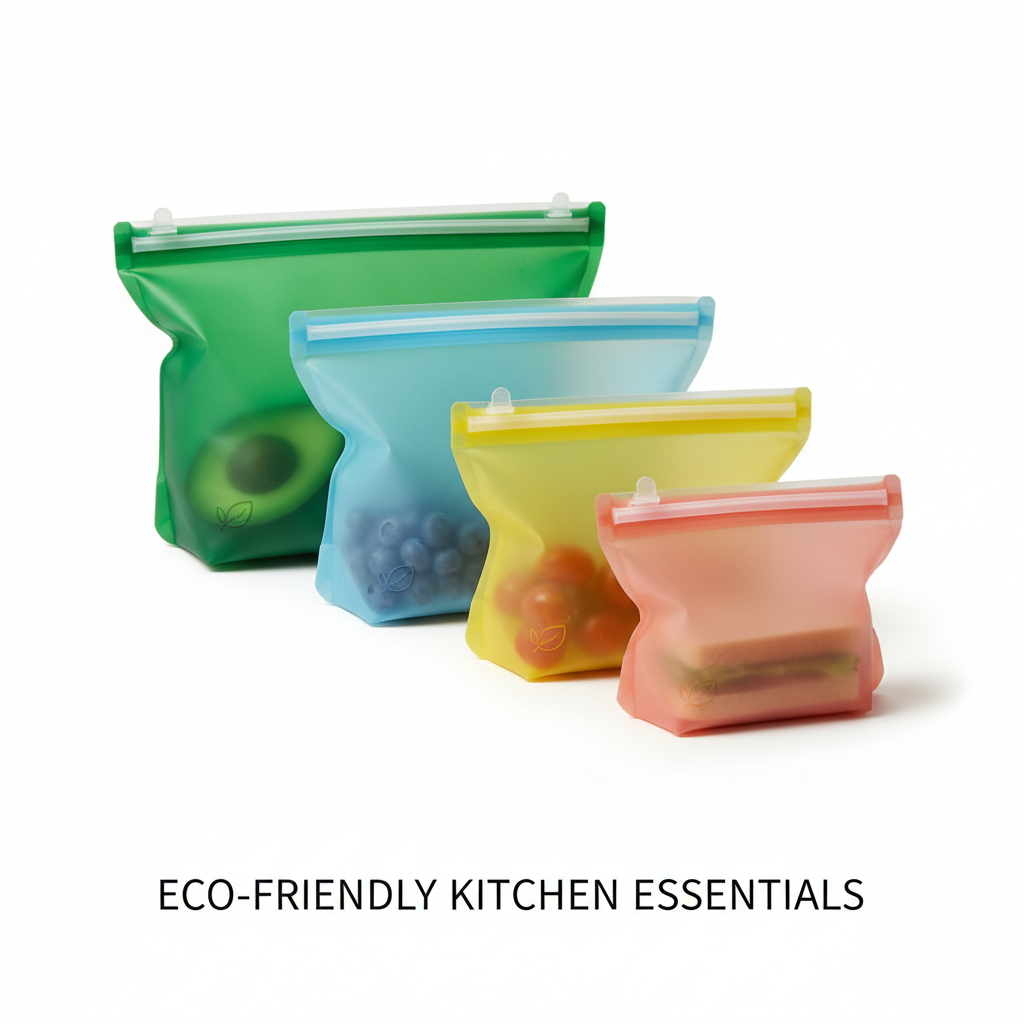 Reusable Silicone Food Storage Bags Set of 4
